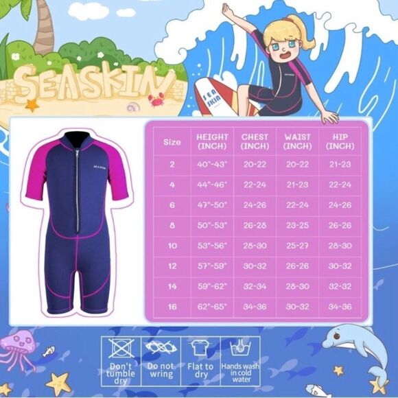 Seaskin Girl’s Wetsuit Size 14 - Picture 6 of 6